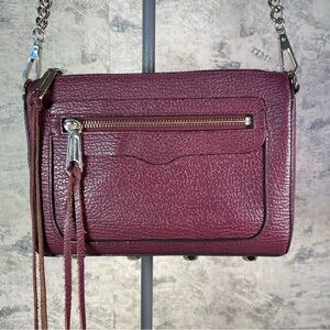REBECCA MINKOFF Avery Saffiano Leather Crossbody Bag Chain Strap